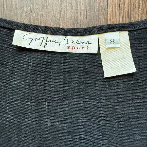Geoffrey Beene Sport Cropped Linen Vest Black Minimalist Size 8 Made in USA - Picture 6 of 10
